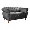 Ver imagem 2 de Namoradeira Decorativa Chesterfield Sofá Realeza Vintage - Suede Cinza
