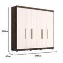 Ver imagem 4 de Guarda-Roupa Casal Valencia 6 Portas 6 Gavetas com Pés