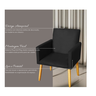 Kit 2 Poltronas Decorativas Nina Cadeira para Sala de Estar Recepção Pés Palito Preto - 3