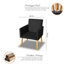 Kit 2 Poltronas Decorativas Nina Cadeira para Sala de Estar Recepção Pés Palito Preto - 4