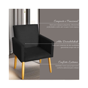 Ver imagem 2 de Kit 2 Poltronas Decorativas Nina Cadeira para Sala de Estar Recepção Pés Palito Preto