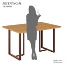 Ver imagem 4 de Mesa para Sala de Jantar Retangular 120x90cm MDF Lunna Marrom/Proa