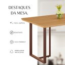 Ver mais imagens de Mesa para Sala de Jantar Retangular 120x90cm MDF Lunna Marrom/Proa