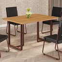 Ver imagem 2 de Mesa para Sala de Jantar Retangular 120x90cm MDF Lunna Marrom/Proa