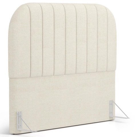 Cabeceira Cama Box Queen Estofada Orgânica 160cm Alice W01 Linho Champagne - Lyam Decor