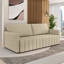 Ver imagem 2 de Sofá-cama Decorativo Retrátil Thanos 2 Lugares 192cm Linho Bege G45 - Gran Belo