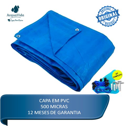 Capa Proteção Original Piscina 6,50 X 3,50 Pvc e 500 Micras