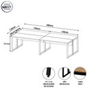 Ver imagem 3 de Mesa Escritório Plataforma Trabalho 4 Lugares 2,80m x 1,20m Pés Metal 100% MDF Industrial Executive