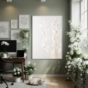 Ver imagem 1 de Quadro Decorativo Capim Branco 70x50cm Mold Preta