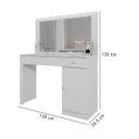 Ver imagem 7 de Penteadeira Camarim Nina 108cm MDP LED Espelho 2 Gavetas 1 Porta Pintura UV - Branco