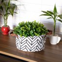 Ver imagem 2 de Cesto Decorativo Multiuso Organizador Zigzag Branco 15x26x26 Cm - D’Rossi Cesta Decorativo