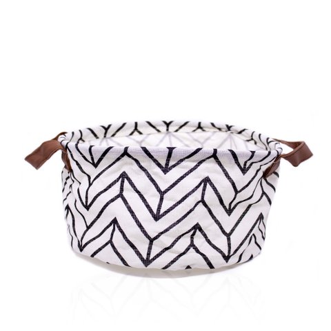 Cesto Decorativo Multiuso Organizador Zigzag Branco 15x26x26 Cm - D’Rossi Cesta Decorativo
