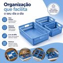 Ver imagem 5 de Kit 3 Cesto Organizador Infatil Caixa Multiuso Azul Guarda Roupa Gaveta Armario Cozinha Escritorio m