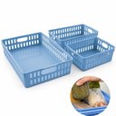 Ver imagem 4 de Kit 3 Cesto Organizador Infatil Caixa Multiuso Azul Guarda Roupa Gaveta Armario Cozinha Escritorio m