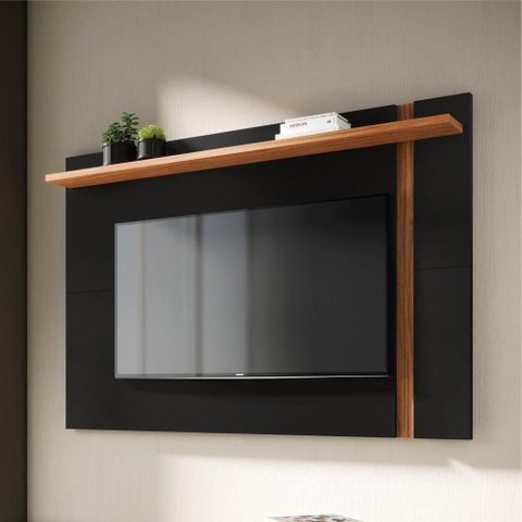 Painel para TV Sirius Extensível Regulável 70 Polegadas 160-180cm MDP Preto Noce Colibri Móveis