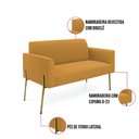 Ver imagem 3 de Sofá 2 Lugares Namoradeira Pé Ferro Dourado Marisa Bouclê Mostarda D03 - D’Rossi