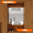 Ver imagem 6 de Guarda-Roupa Casal com Espelho 4 Portas 3 Gavetas com LED Carvalho Tapajós Rio de Janeiro