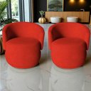 Ver mais imagens de Kit 2 Poltronas Decorativa Beatriz Orgânica Couro Vermelho