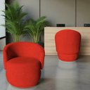 Ver imagem 7 de Kit 2 Poltronas Decorativa Beatriz Orgânica Couro Vermelho