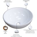 Ver imagem 4 de Kit 02 Cubas de Apoio Redonda C01 Para Banheiro R30W - Lyam Decor Kit R30W Branco