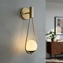 Ver imagem 2 de Kit 2 Arandela Luminária de Parede Gota Moderna Dourado com Globo de Vidro 12cm Decoração Casa