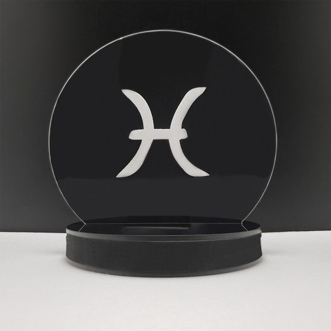 Luminária Abajur Mesa LED RGB Fonte Bivolt Decoração Horoscopo Signo Peixes