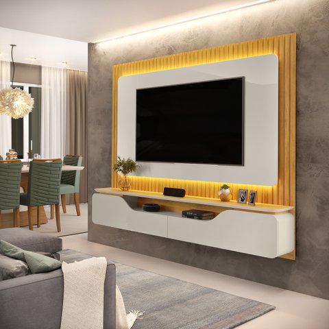 Painel Treviso para Tv 70'' Bali Cedro Dj Móveis