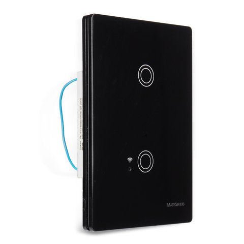 Interruptor Inteligente Wi-fi 2 Botões Alexa Preto Margirius Cor:preto