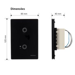 Interruptor Inteligente Wi-fi 2 Botões Alexa Preto Margirius Cor:preto - 5