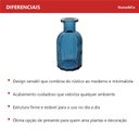 Ver imagem 2 de Vaso Garrafa Decorativo de Vidro Azul 14x7x7cm Enfeite Sala Mesa Estante Flores