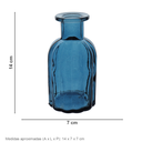 Ver imagem 3 de Vaso Garrafa Decorativo de Vidro Azul 14x7x7cm Enfeite Sala Mesa Estante Flores