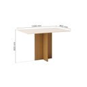 Ver imagem 3 de Conjunto Sala de Jantar Mesa Lana 120cm Tampo MDF Canto Reto 4 Cadeiras Evelin