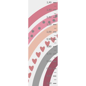 Adesivo de Parede Régua de Crescimento Arco Íris Colorido - Variações de cores - Arco Íris Rosa - Ci