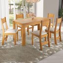 Ver imagem 1 de Mesa de Jantar 6 Lugares Ariane Mel/nude - Pnr Móveis