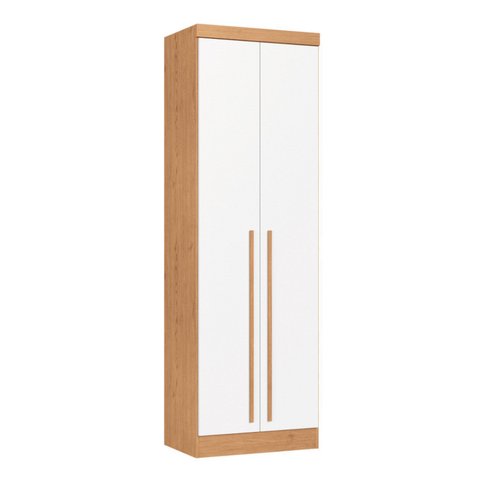 Guarda-Roupa Modulado 2 Portas com Prateleiras e Cabideiro Infinity Marrom/Cedro/Branco Line