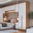Ver imagem 2 de Guarda-Roupa Modulado 2 Portas com Prateleiras e Cabideiro Infinity Marrom/Cedro/Branco Line