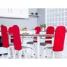 Kit 4 Capas Encosto de Cadeira de Aço Tubular Cozinha Malha Gel com Elástico Vermelho - 1