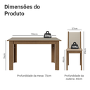 Ver imagem 4 de Conjunto Sala de Jantar Alva Mesa Tampo de Madeira 4 Cadeiras Rustic/Crema/Sintético Bege Madesa