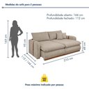 Ver imagem 3 de Sofá Cama Retrátil e Reclinável 2 Lugares Pés Madeira Maciça 210cm França Yescasa