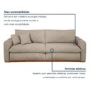 Ver imagem 5 de Sofá Cama Retrátil e Reclinável 2 Lugares Pés Madeira Maciça 210cm França Yescasa