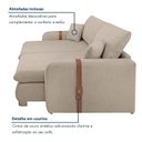 Ver mais imagens de Sofá Cama Retrátil e Reclinável 2 Lugares Pés Madeira Maciça 210cm França Yescasa