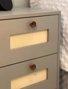 Ver imagem 2 de Mesa de Cabeceira Madeira 100% MDF, 2 Gavetas, Detalhe em Palhinha, Puxador Madeira