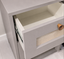 Ver imagem 6 de Mesa de Cabeceira Madeira 100% MDF, 2 Gavetas, Detalhe em Palhinha, Puxador Madeira