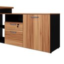 Ver imagem 6 de Mesa L Escritório 150cm com Armário Lateral Pé Metal F5 Cor:nogal com Preto