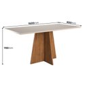 Ver imagem 3 de Mesa de Jantar 6 Lugares Retangular Tampo de MDP Jacarta Bege/Mel/Blonde