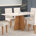 Ver imagem 2 de Mesa de Jantar 6 Lugares Retangular Tampo de MDP Jacarta Bege/Mel/Blonde