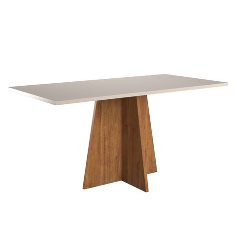 Mesa de Jantar 6 Lugares Retangular Tampo de MDP Jacarta Bege/Mel/Blonde