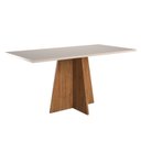 Ver imagem 1 de Mesa de Jantar 6 Lugares Retangular Tampo de MDP Jacarta Bege/Mel/Blonde