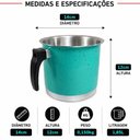 Ver imagem 4 de Kit Canecão Fervedor Leiteira Verde Água Alumínio 14 a 18cm