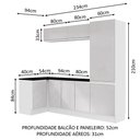 Ver imagem 2 de Kit Área De Serviço Madesa Acordes 100% MDF com Armário e Balcão de Canto Portas Branco Brilho Cor:B